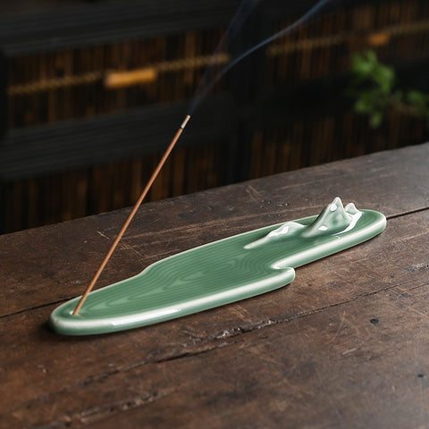 green incense stick holder