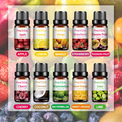 Juego de aceites aromáticos de frutas