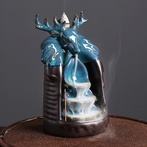 backflow incense burner deer