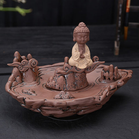 buddha incense burner waterfall