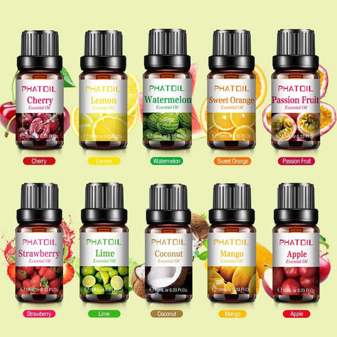 Pure Essential Oils Gift Set 10x 10 mL -Top 10 Aromatherapy Oils for  Diffusers