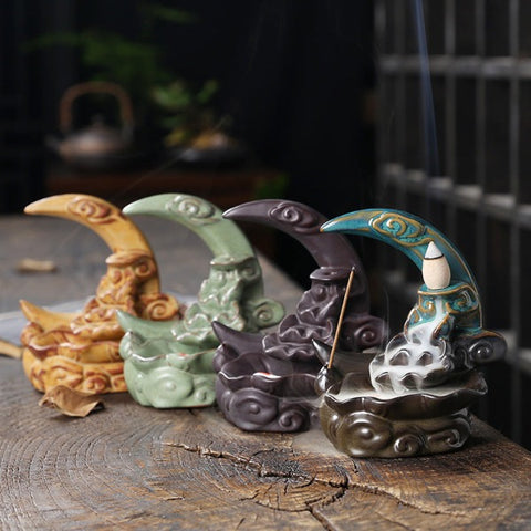 moon backflow incense burner