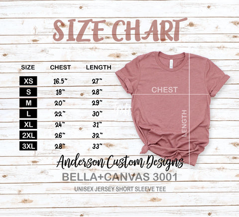 SIZE CHART – AndersonCustomDesigns