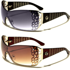 Kleo Large Oversized Diamante Wrap around Sunglasses for women