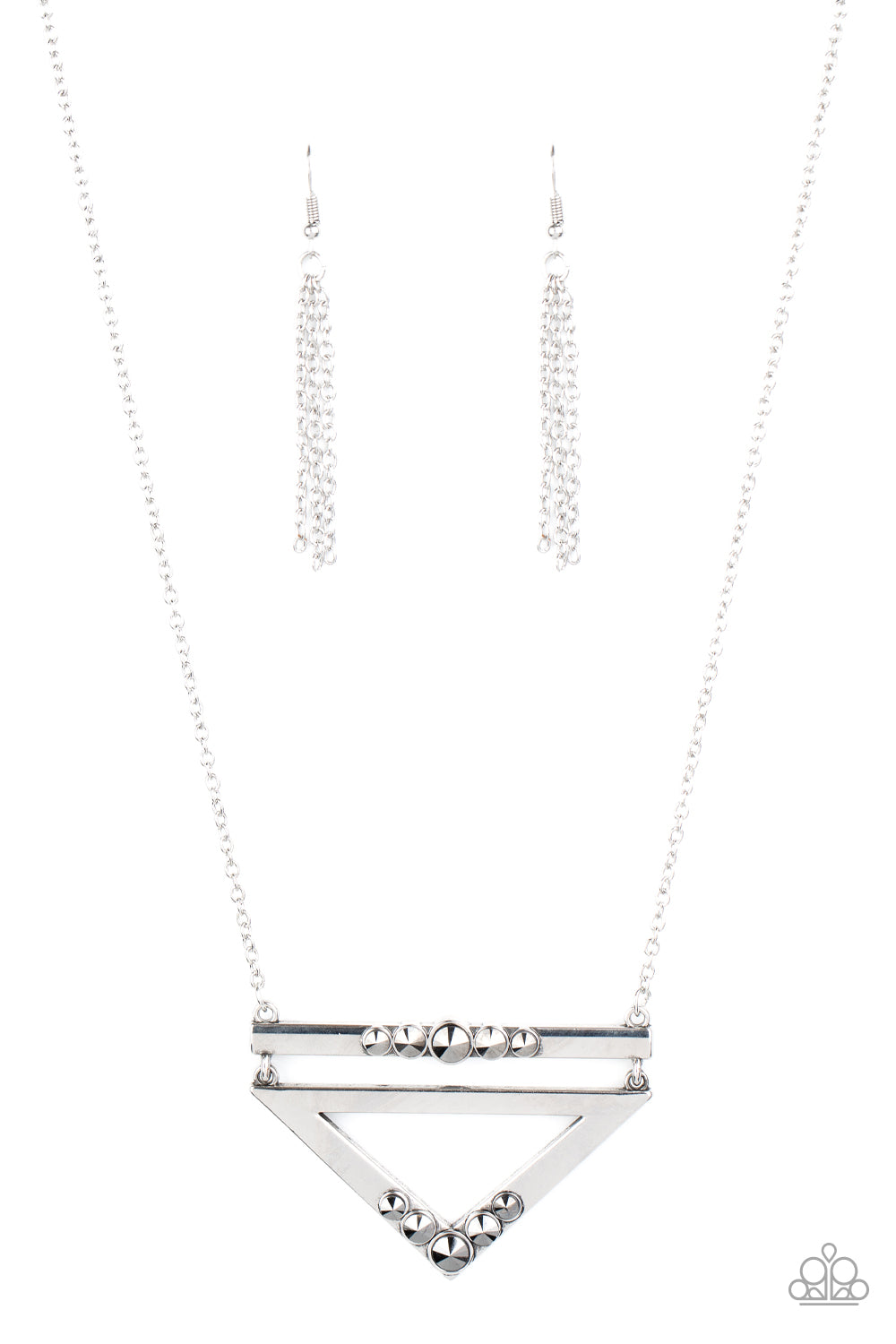 Triangulated Twinkle - Silver - Paparazzi Necklace
