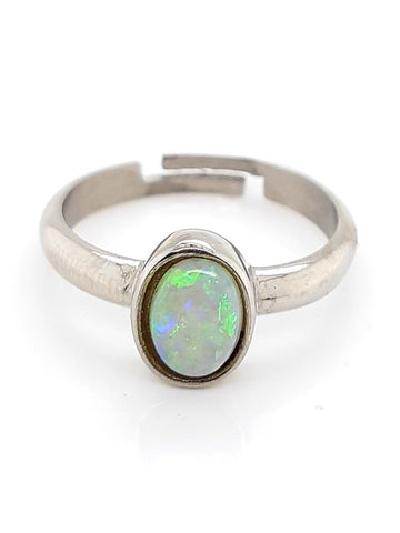 White opal engagement ring