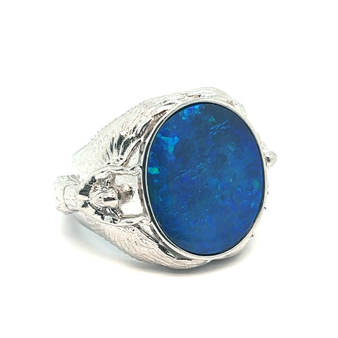 Blue Custom Opal Ring