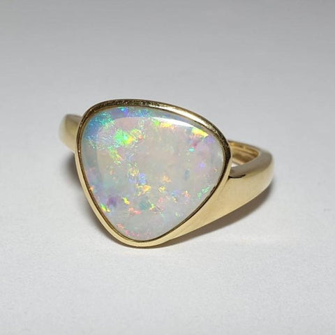 Crstal opal engagement ring