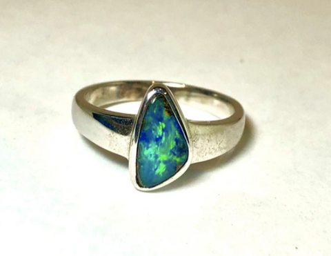 Dreamlike natural opal crystal opal beautiful luster sterling silver ring  design custom model - Shop now-2021 General Rings - Pinkoi
