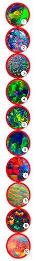 Row of opal patterns