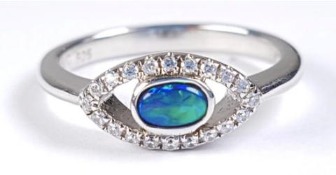 silver opal ring