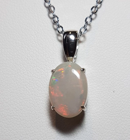 white opal pendant