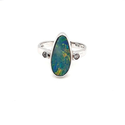 Opal Doublet Engagement Ring