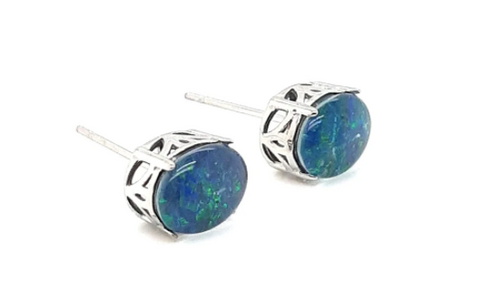 balck opal earrings