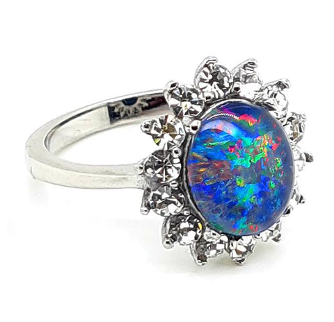 Classic opal engagement ring