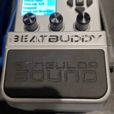 A photo of the BeatBuddy's first generation pedal, courtesy of Reverb