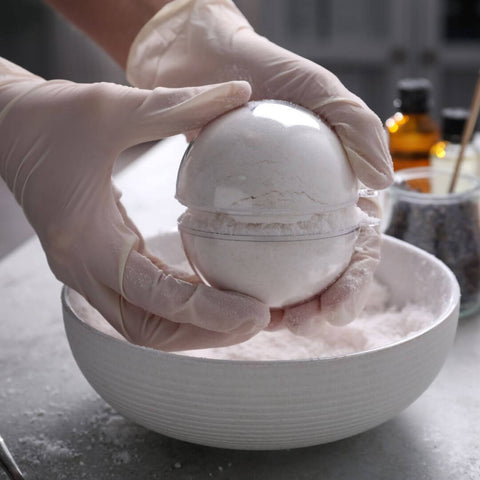 Bring the two moulds together for DIY Bath bombs