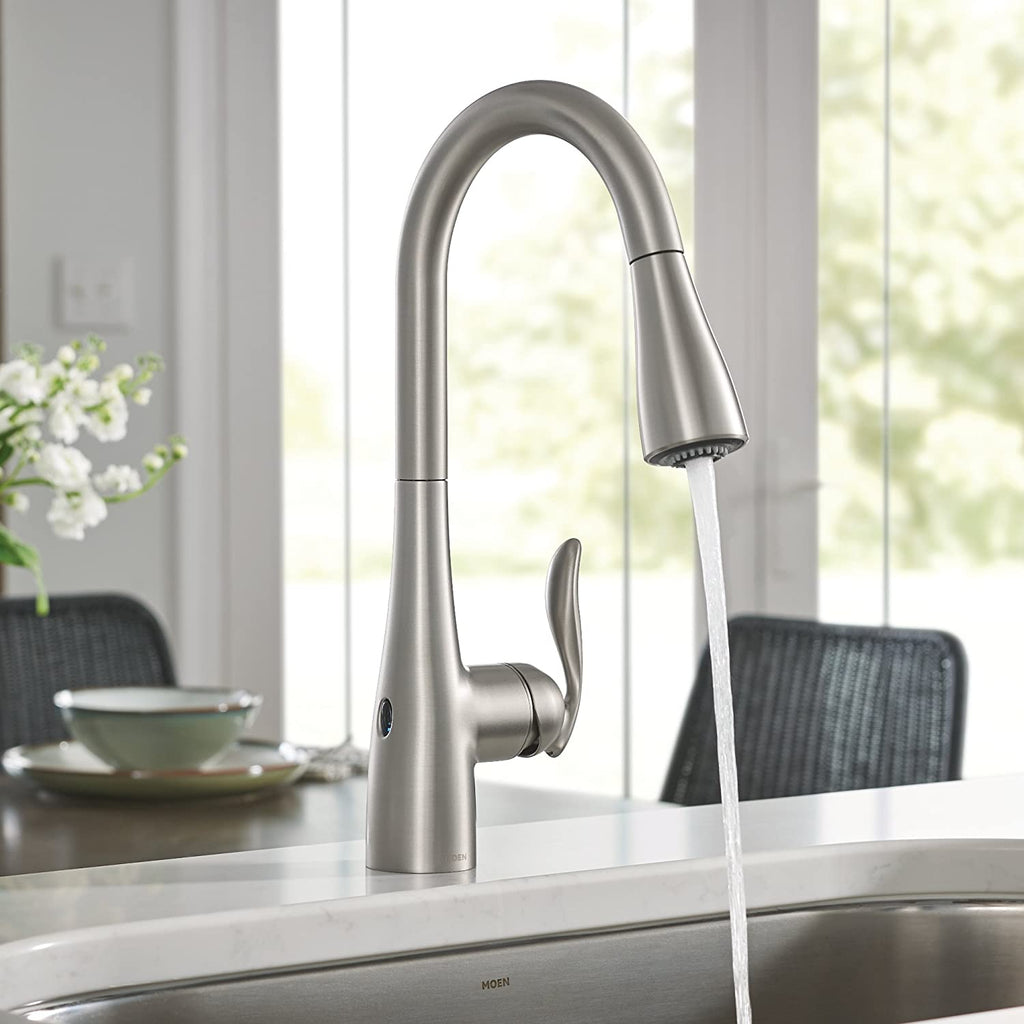 Moen 7594esrs Arbor Motionsense Two Sensor Touchless One Handle Pulldo Faucet Kitchen