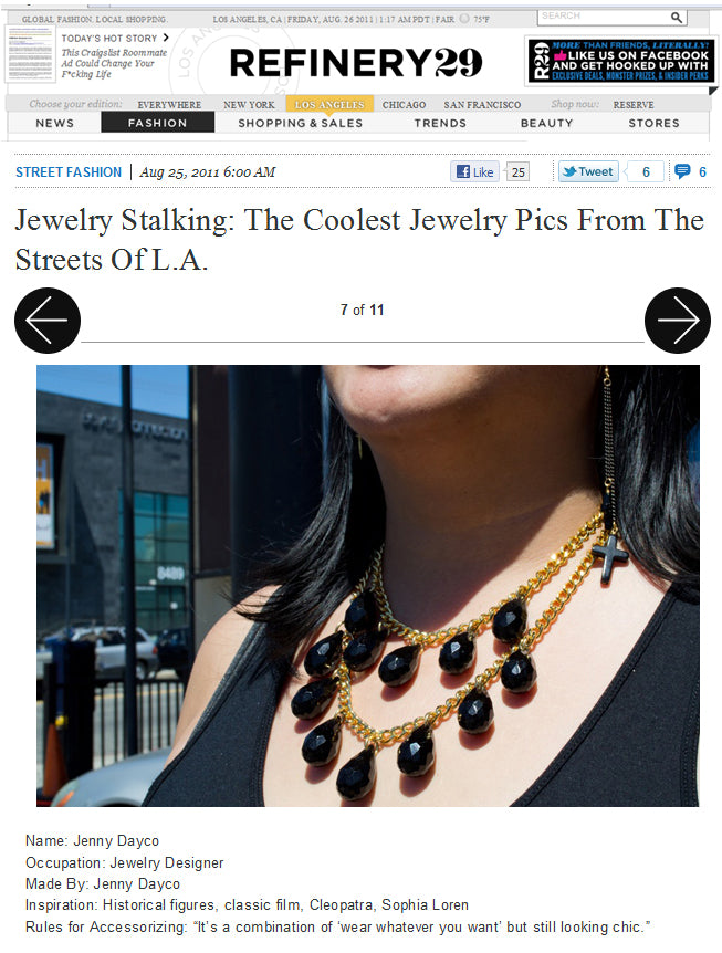 Refinery29 features Jenny Dayco jewelry
