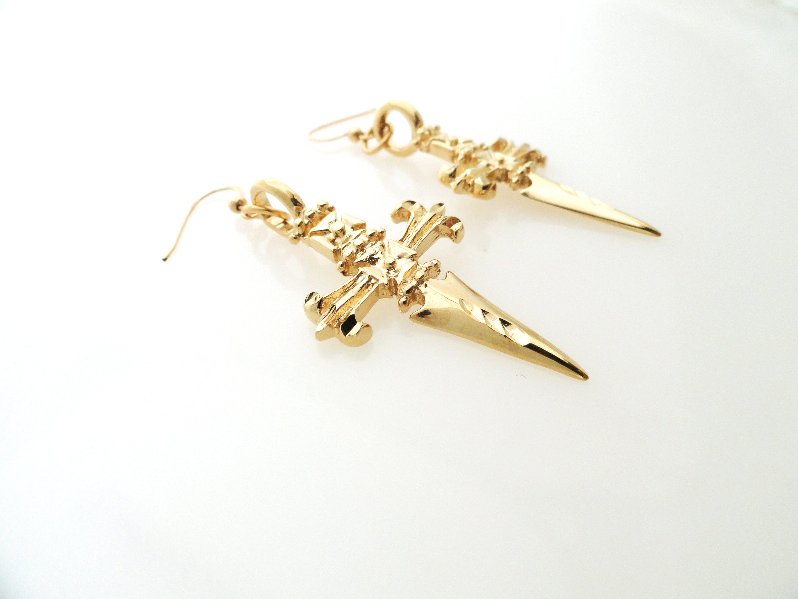 24kt Gold plated dagger earrings