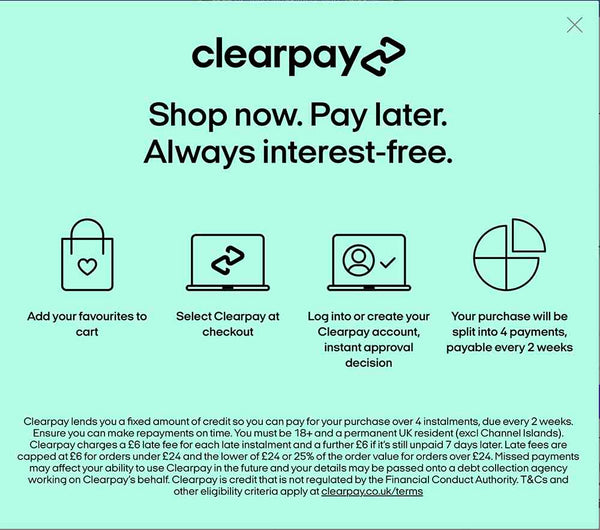 Clearpay payment information