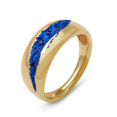 Personalised gold ring available with your choice of gemstones and colourful plating