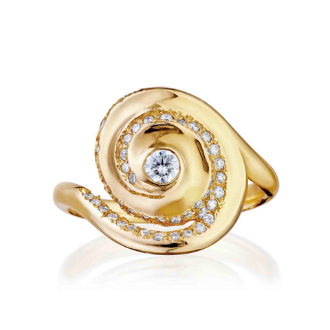 Wear this statement ring to a party, the rock pool diamond spiral ring