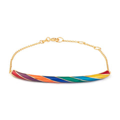 Colourful Friendship bracelet hand made in 18ct and enamel