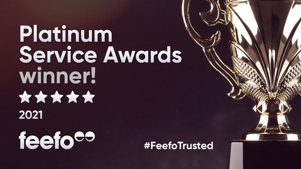 Platinum Service Award badge from Feefo