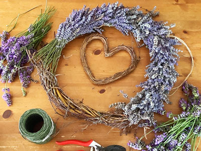 lavender wreath half done