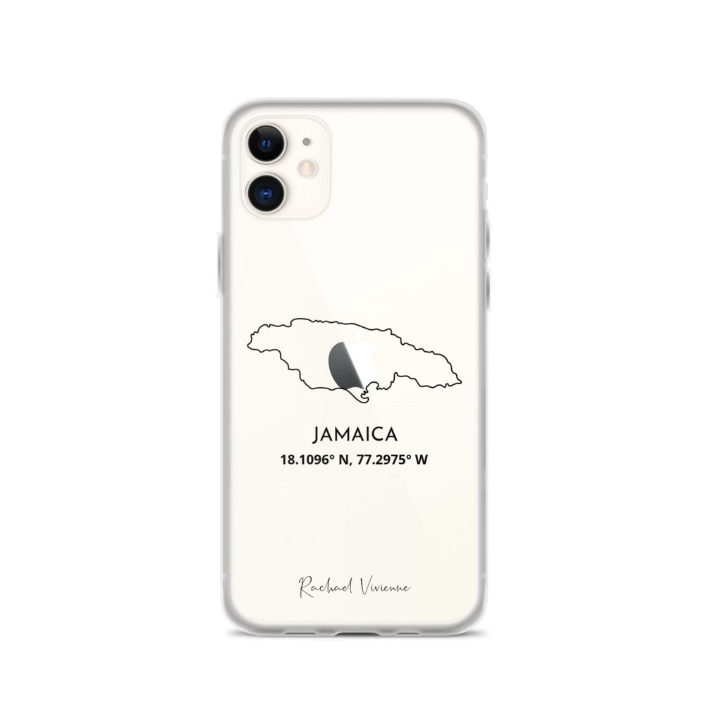 Jamaica Black Outline Clear Iphone Case Rachael Vivienne