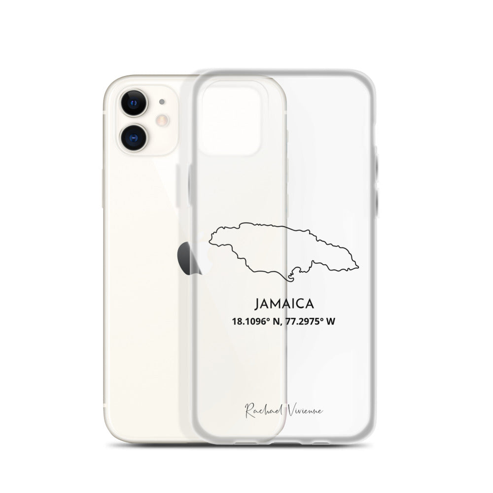 Jamaica Black Outline Clear Iphone Case Rachael Vivienne