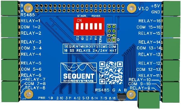 16 Solid State Relays for Raspberry Pi