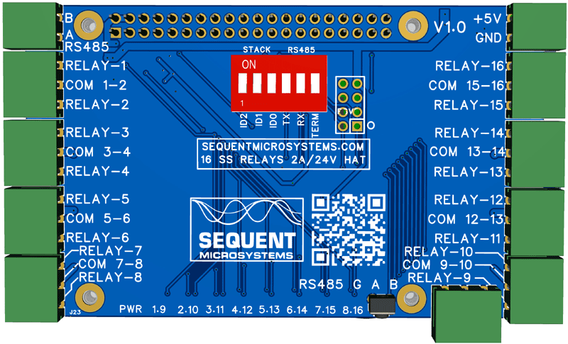 16 Solid State Relays for Raspberry Pi