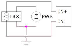 Case 3: Four wire transmitter, isolated ground.