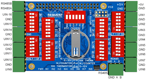 Sixteen Universal Inputs for Raspberry Pi