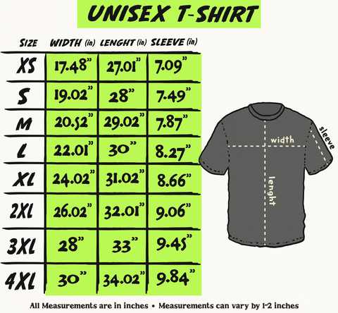 t-shirt size help