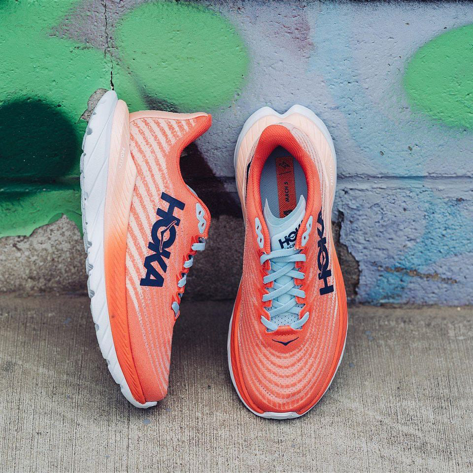 HOKA ONE ONE WOMEN MACH 5 CAMELLIA / PEACH PARFAIT – HOLYSTREET.COM