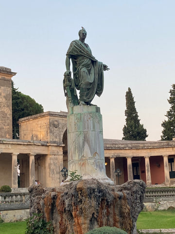 Statue Corfu Town Palace of St Micheal and St George 