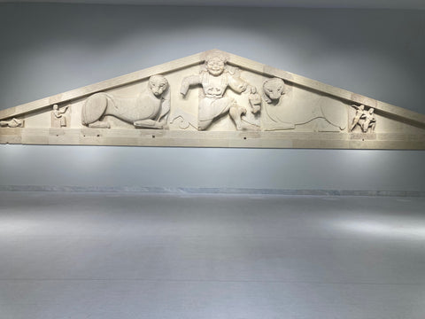 western pediment with Gorgio the serpent Goddess in the centre.  