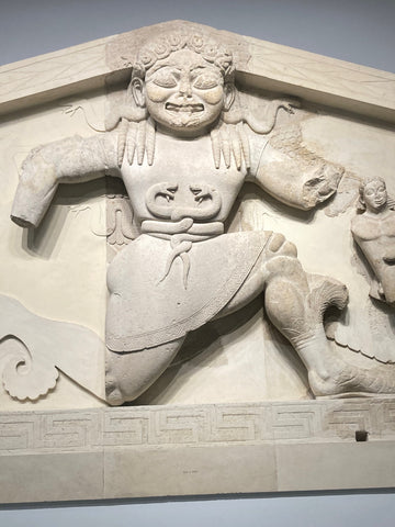 western pediment with Gorgio the serpent Goddess 