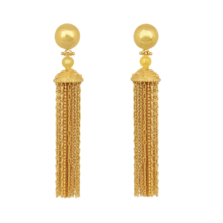 Angelina Alvarez - Gold Battina Chain Earrings | All The Dresses