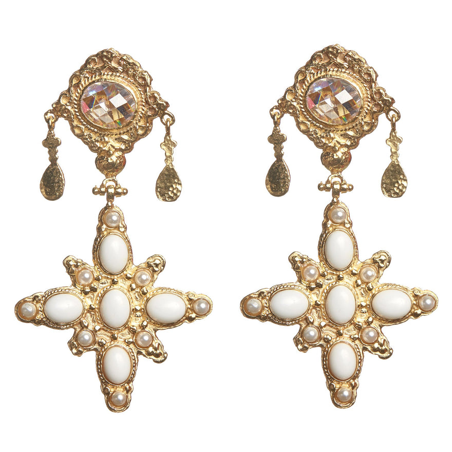 Christie Nicolaides - Gold Pascal Earrings | All The Dresses
