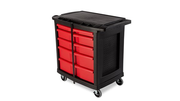 Rubbermaid 5 Drawer Mobile Work Center, Black – Dominion Supply Co