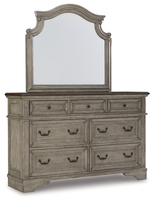 Lodenbay California King Panel Bed with Mirrored Dresser Rent Wise Rent To Own Jacksonville, Florida