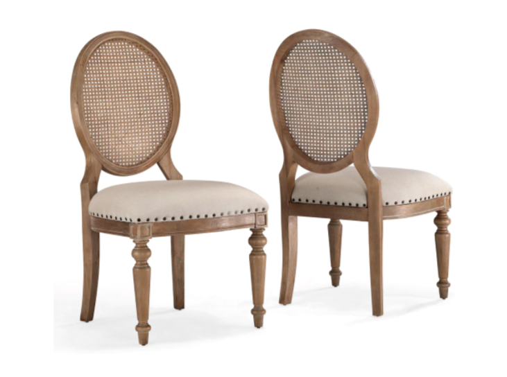 gracewood hollow elements oak cane back dining chairs