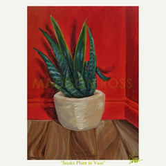 "Snake Plant in Vase" - Oil Paint on Canvas. 20x24in. June 2021.