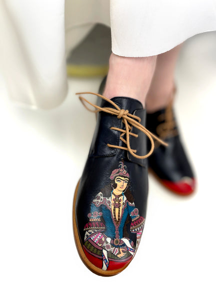 handpainted Italian comfortable oxford navy blue with queen design