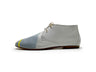 handpainted Italian comfortable gray chukka boots with geometry design