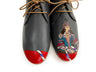 handpainted Italian comfortable chukka boots charcoal with queen design